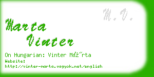 marta vinter business card